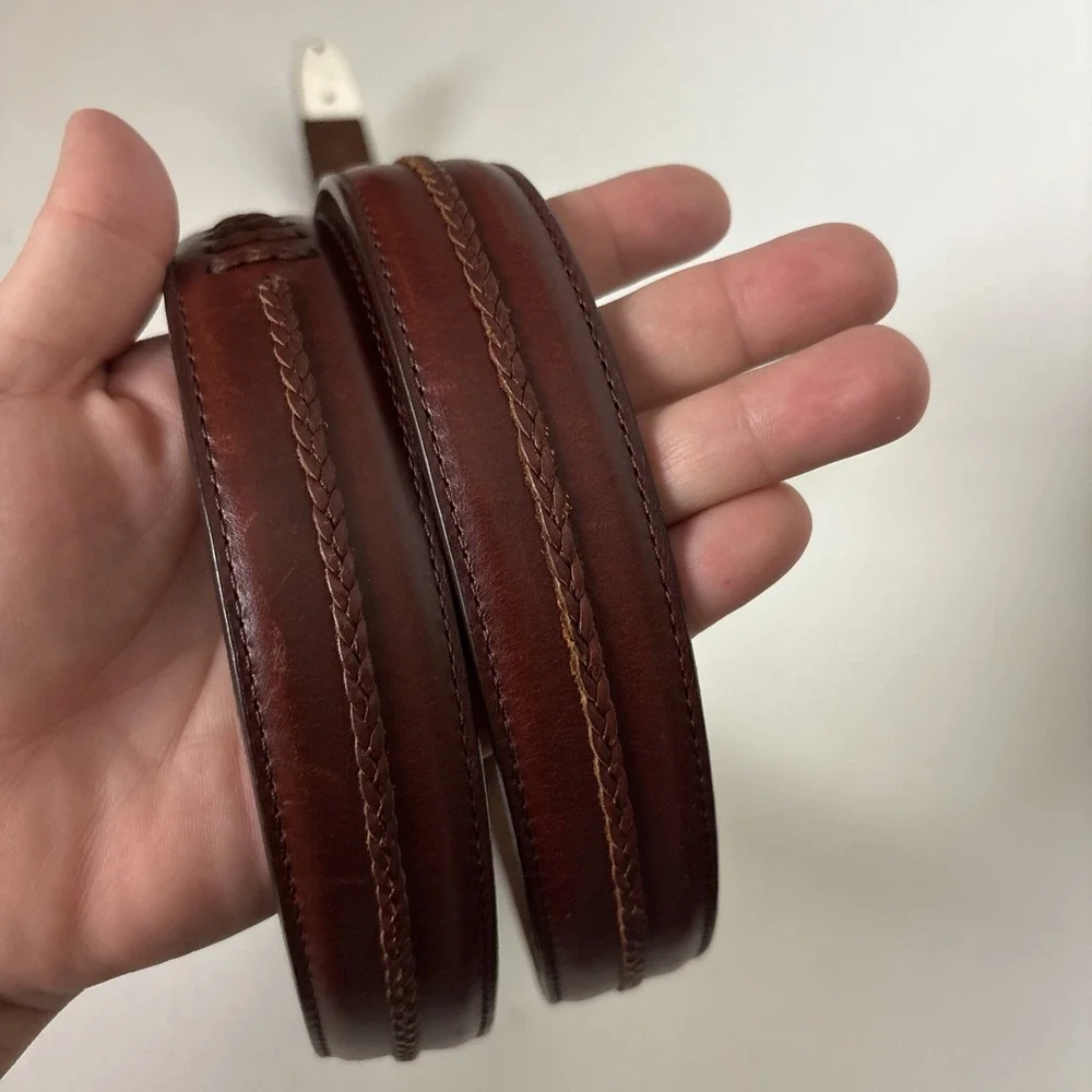 Onyx By Brighton Men's reddish brown leather belt size 42 vintage 1993